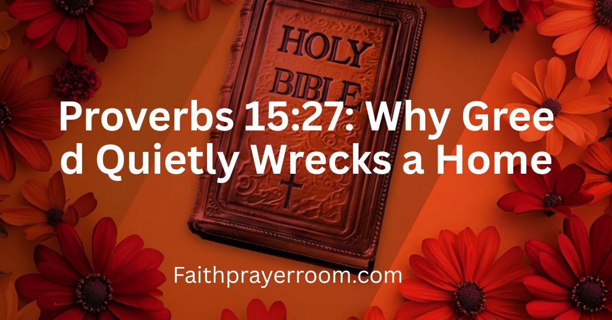 Proverbs 15:27: Why Greed Quietly Wrecks a Home